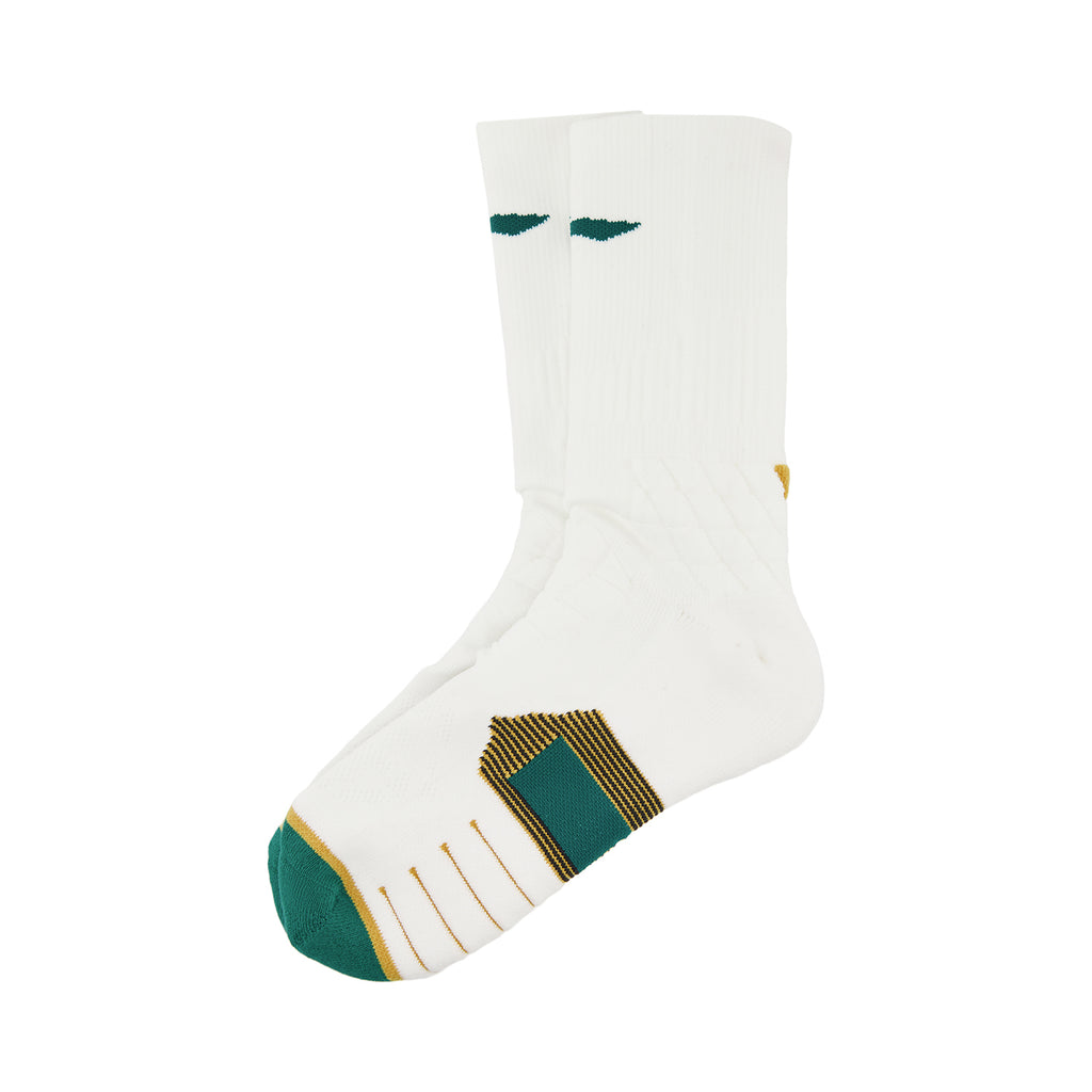 LI-NING Chaussettes mi-longues de basket-ball résistantes, confortables et respirantes blanc laite / vert sable XL