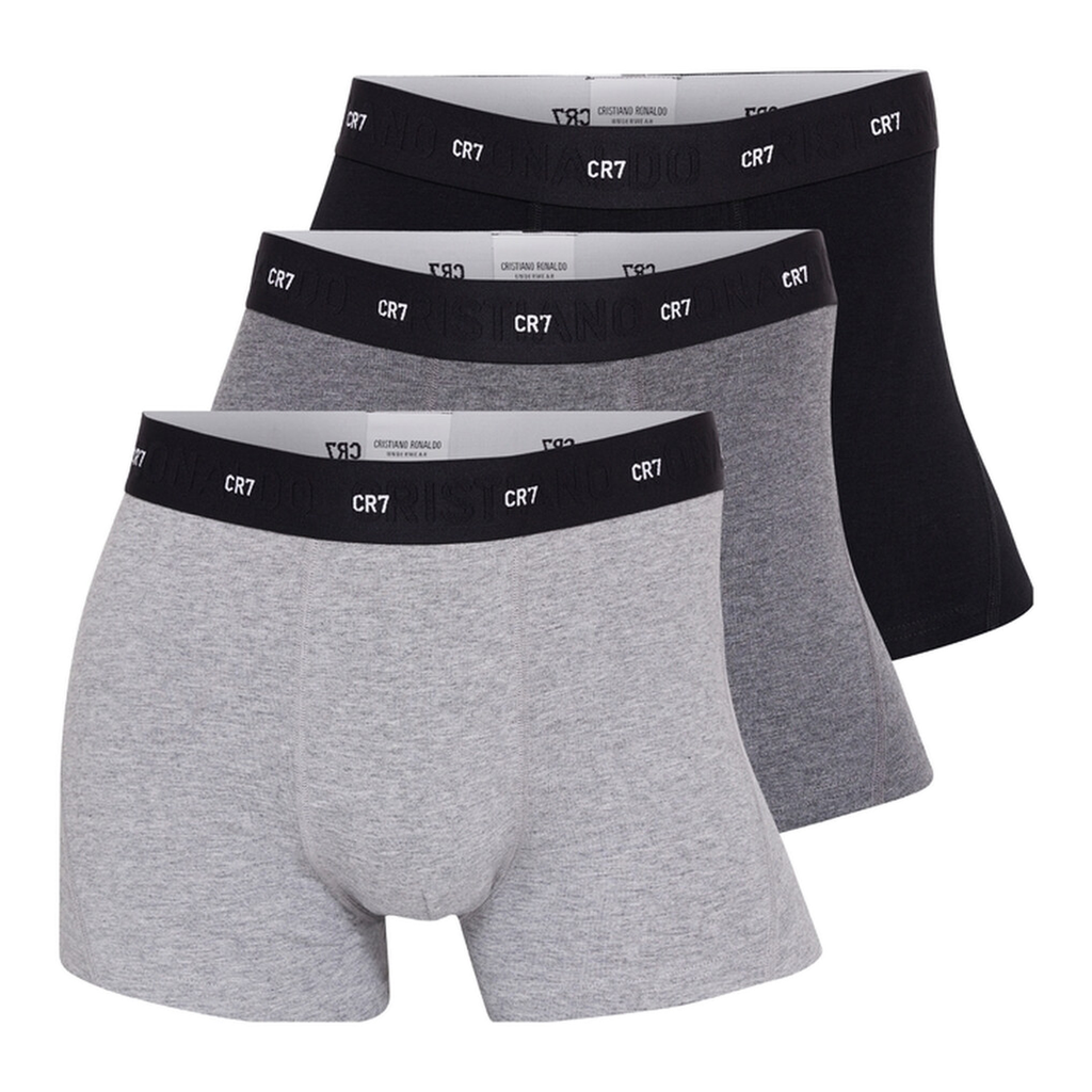 CR7 Lot de 3 boxers Gris clair/Gris foncé/Noir