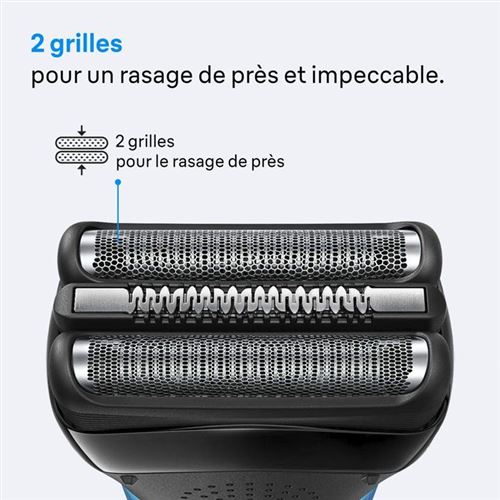 Braun Series 3 310s - Rasoir Électrique Homme Wet & Dry Rechargeable - 100 % Étanche - Bleu et Noir