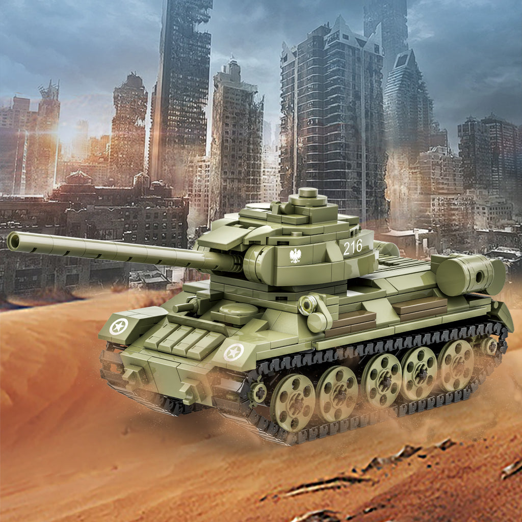 WANGE T-34-85 Tank moyen 602 pièces Ensemble de blocs de construction pour passionnés