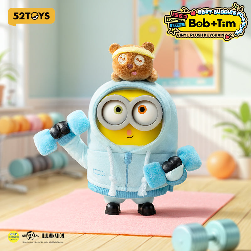 52TOYS Bob-Tim Série Minions - Amis ensemble - Pendentif en peluche en caoutchouc - Boîte mystère - Jouet tendance - Modèle aléatoire vendu à l'unité