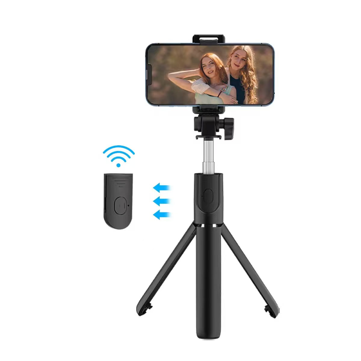 Perche à Selfie Bluetooth Verbex New K50 Noire avec Double Éclairage, Support Téléphone Extensible 1,9m, Trépied pour Streaming en Direct et Photographie
