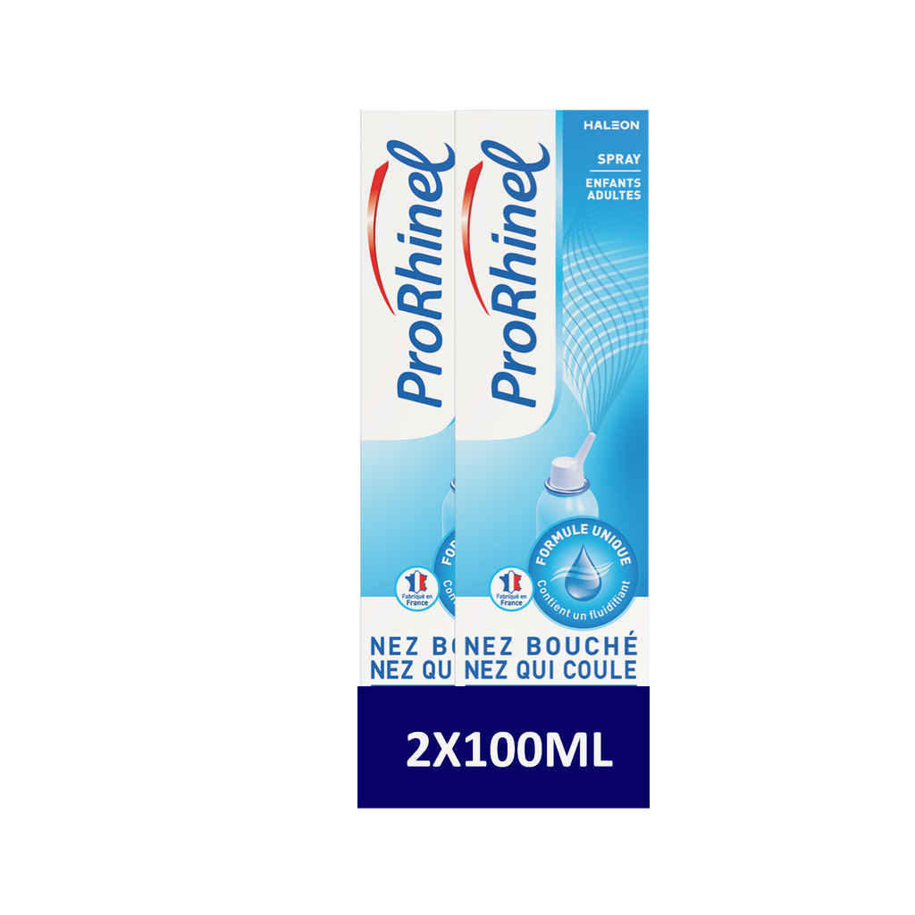 PRORHINEL Spray nasal de lavage pour nez bouché - 2 x 100 ml
