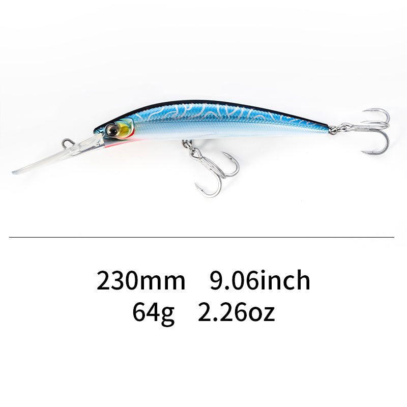 ECOODA Leurre vairon bleu cyan en forme de poisson 165DD pour pêche à la traîne 1 paquet