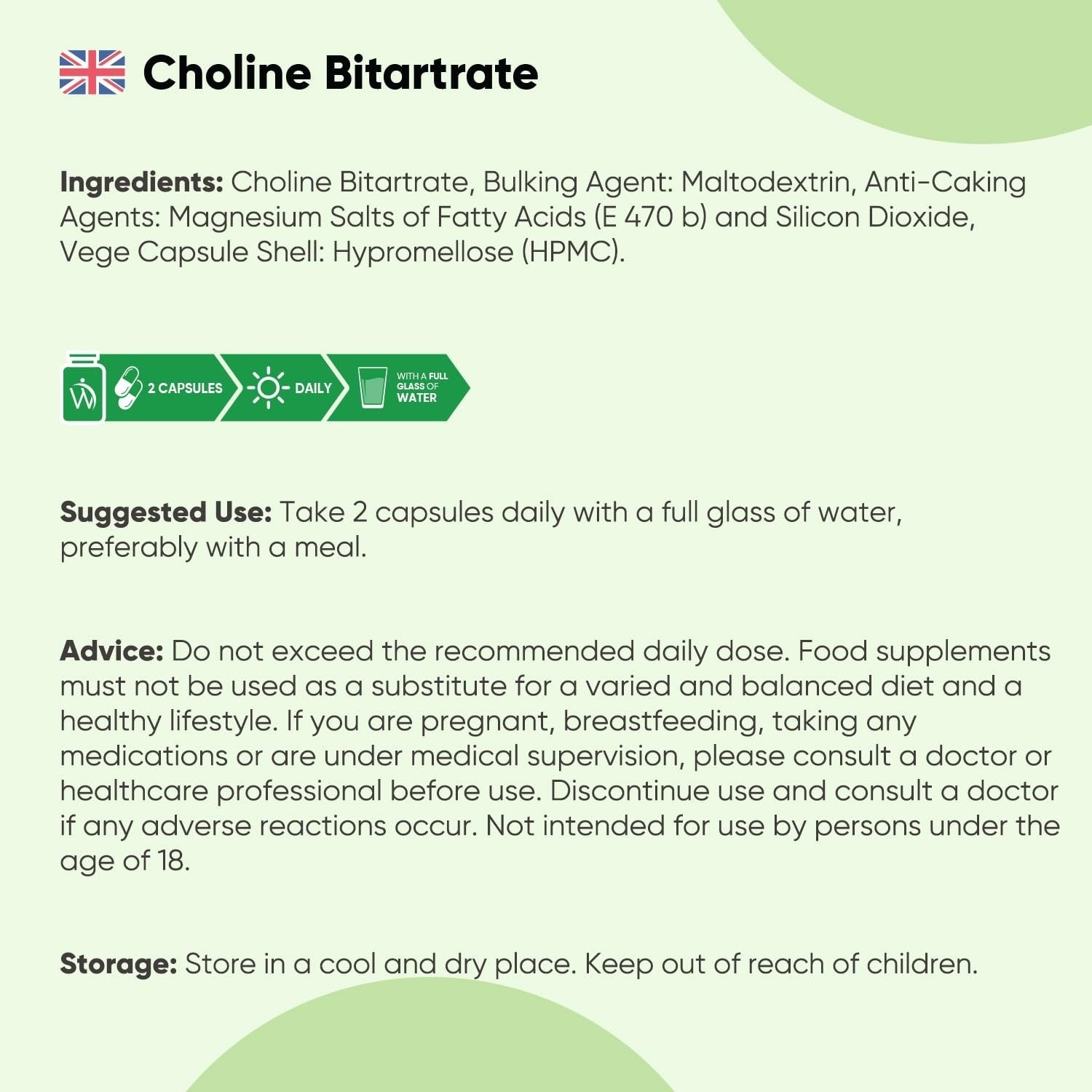 WeightWorld Bitartrate de choline 714 mg 180 gélules