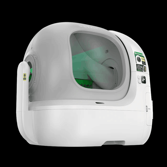 PETKIT Purobot Max Pro 2 avec caméra - Bac à litière autonettoyant pour chat (Gris)