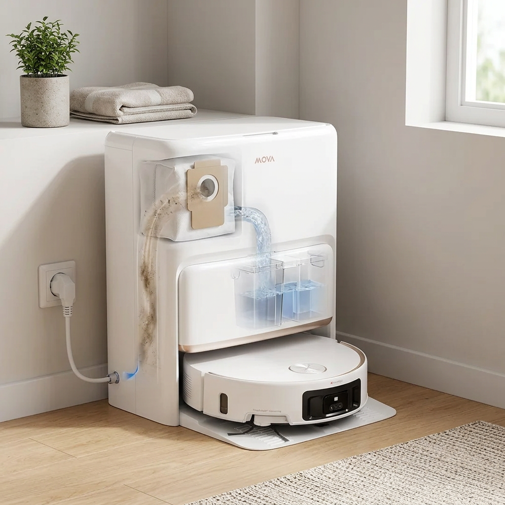 MOVA Z60 Ultra Aspirateur robot à rouleau blanc intégral
