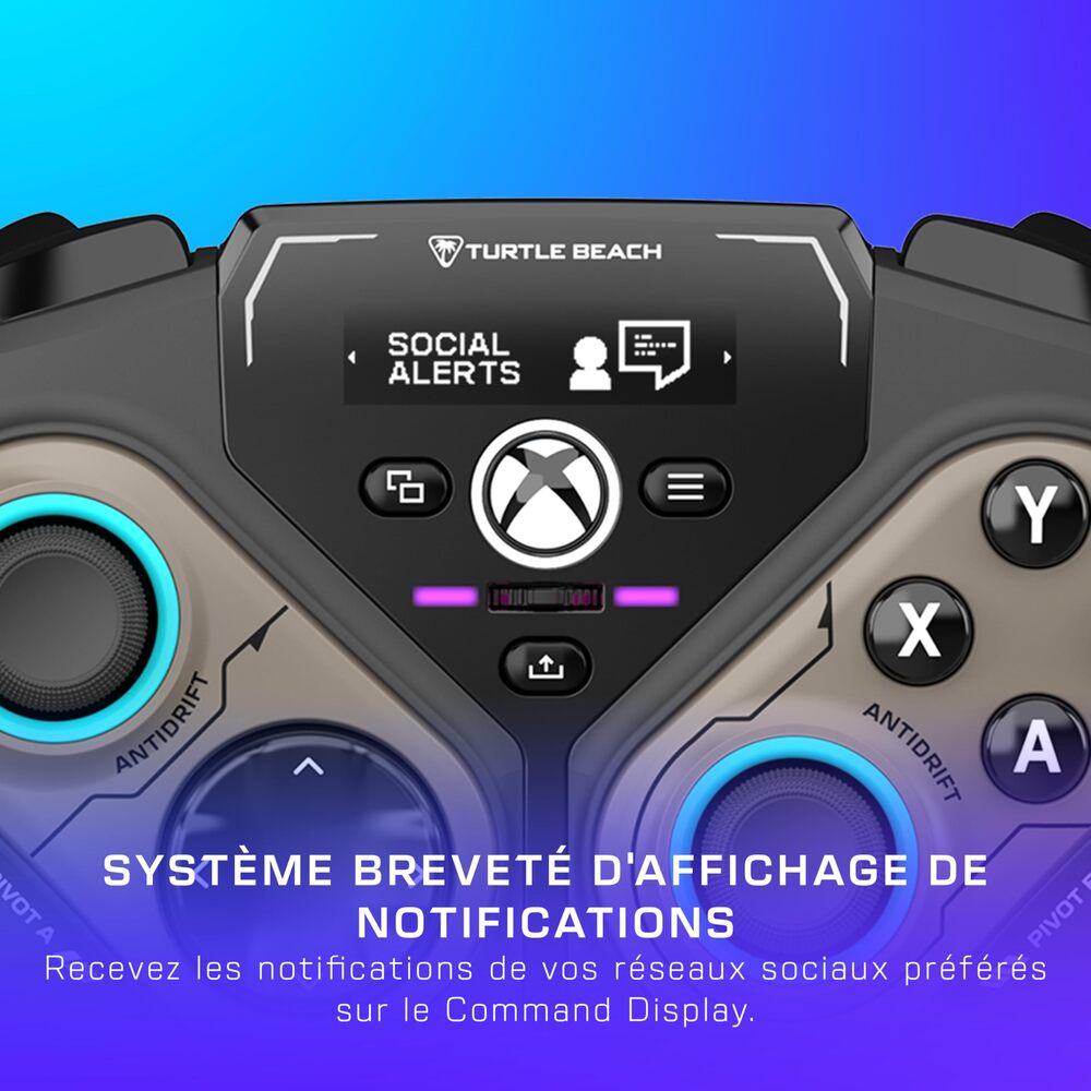 TURTLE BEACH Stealth Pivot Manette Sans Fil 2.4GHz, Bluetooth & Filaire - Modules de Stick de Combat Rotatifs, Joysticks à Effet Hall, Écran de Contrôle, Batterie 20h - Windows 10/11