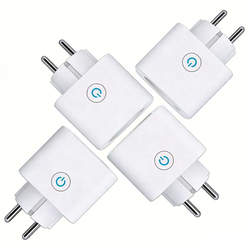 Antela Lot de 4 prises connectées WLAN 16 A avec mesure de la consommation d'énergie, compatible avec Alexa/Google Home, sécurité enfant, application Smart Life, 2,4 GHz et 3680 W