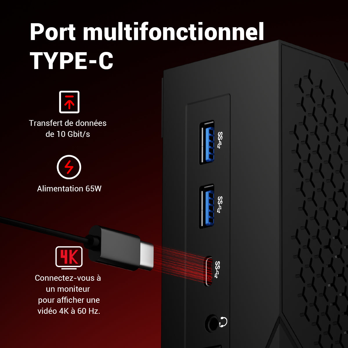 FIREBAT AM02L Mini PC AMD 6600H, 16 Go LPDDR5, 512 Go M.2 NVMe, Windows 11 Home Préactivé, Affichage 4K HDMI 2.1 / DP 1.4, Wi‑Fi 6 + Éthernet 2,5Gbps, Bluetooth 5.2