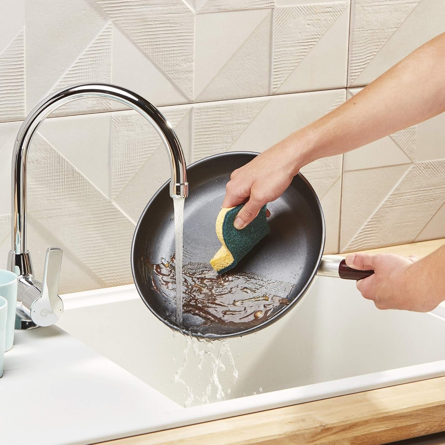 SPONTEX Éponges grattantes non abrasives 4x plus durables 3 éponges