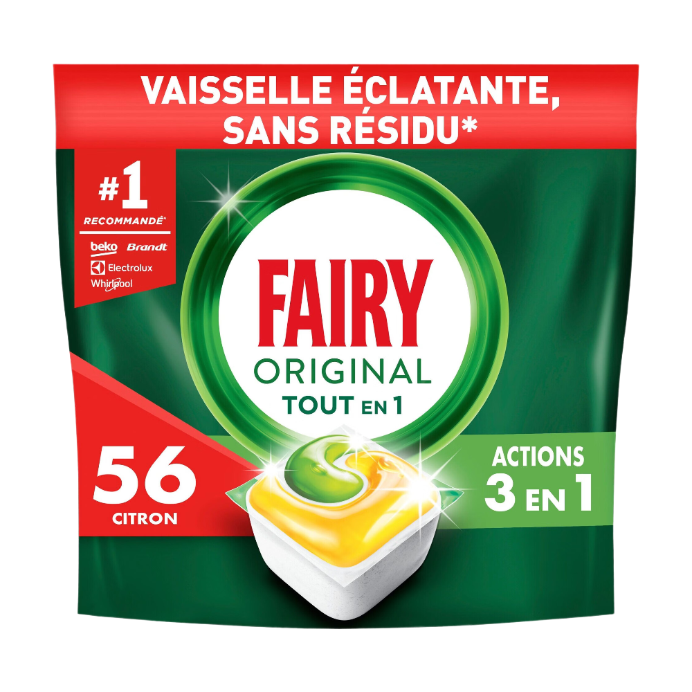 Fairy Tablettes Lave-Vaisselle Tout-en-1 Citron x56