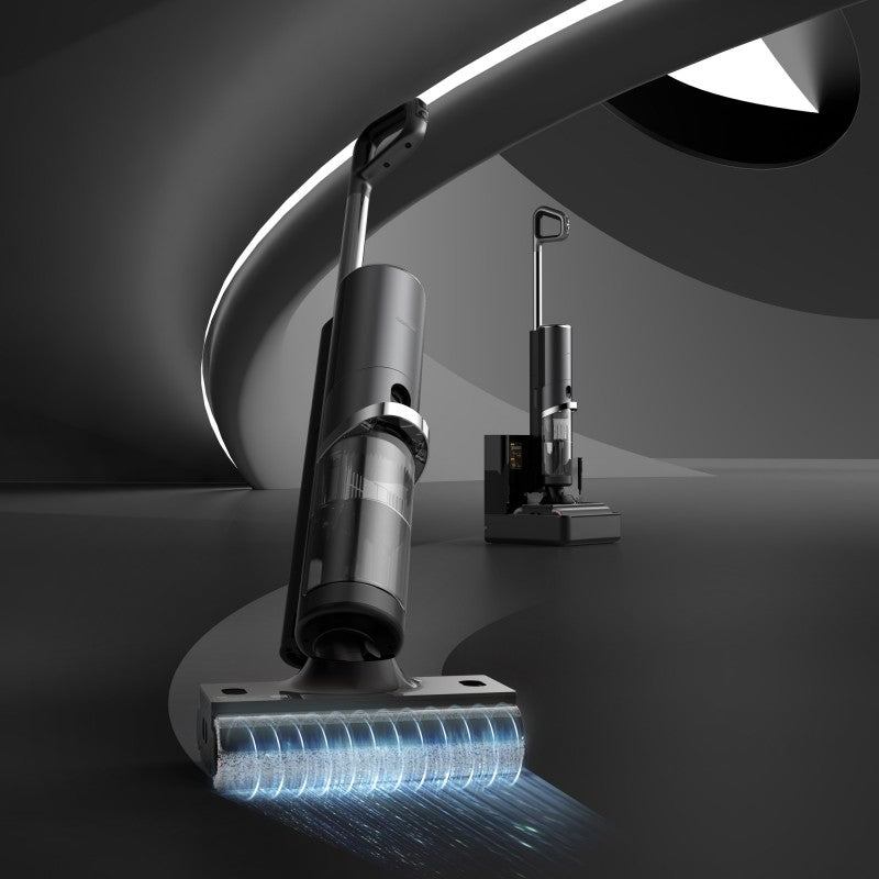 Lave-sol aspirateur sans fil Deerma DEM-VX900W équipé d’un système à double traction facilitant le nettoyage avant et arrière, conception bord à bord sans zone oubliée