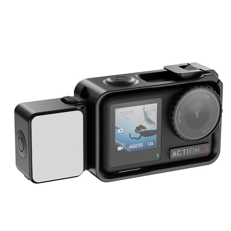 Ulanzi LM18 Mini lumière vidéo à fixation magnétique rapide, lumière pour caméra d'action avec batterie 500 mAh, lumière photo portable pour DJI OSMO Action 3/4/5 Pro