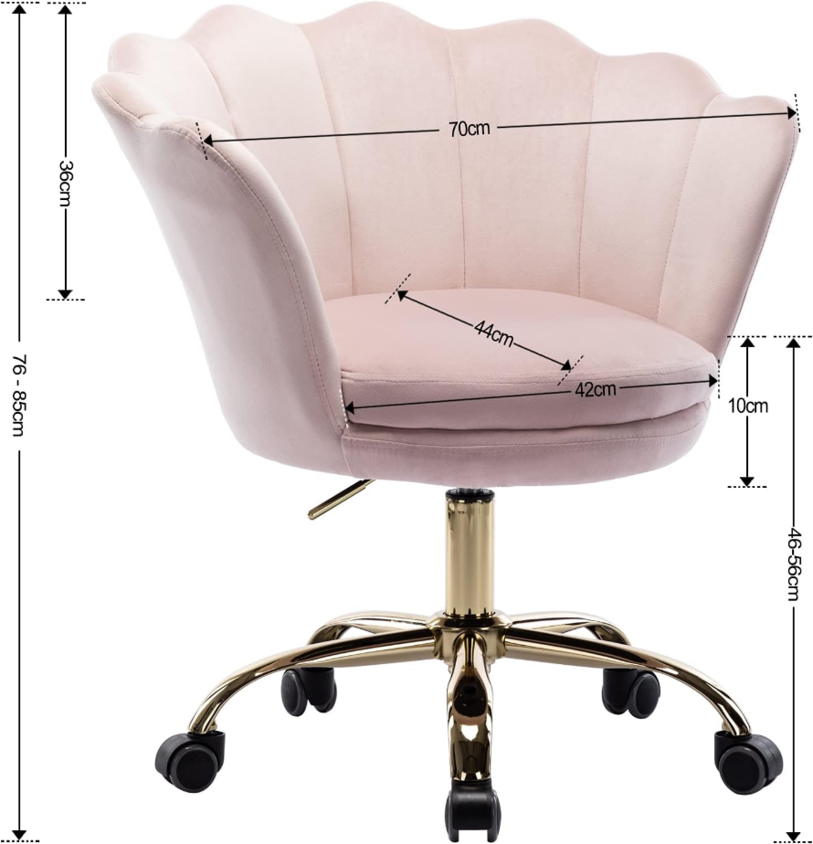 CHAIRUS Ya-Home Chaise de bureau pivotante avec hauteur réglable et roulettes - Rose clair