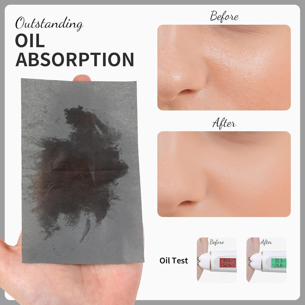 DUcare Feuilles absorbantes pour le sébum du visage, 100 feuilles