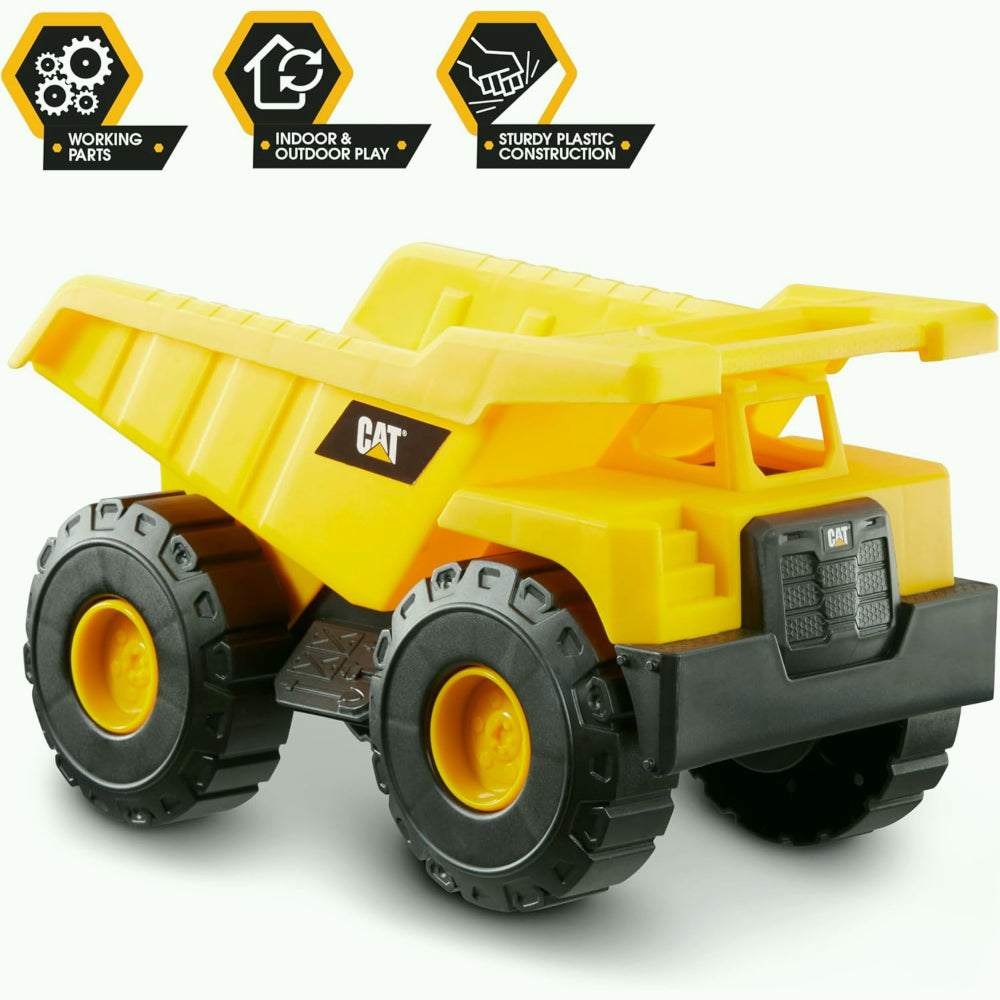 CatToysOfficial Ensemble de Véhicules de Construction - 18 cm Pack de 3 véhicules de chantier - Camion benne, Chargeur frontal et Tractopelle pour Enfants à Partir de 2 Ans