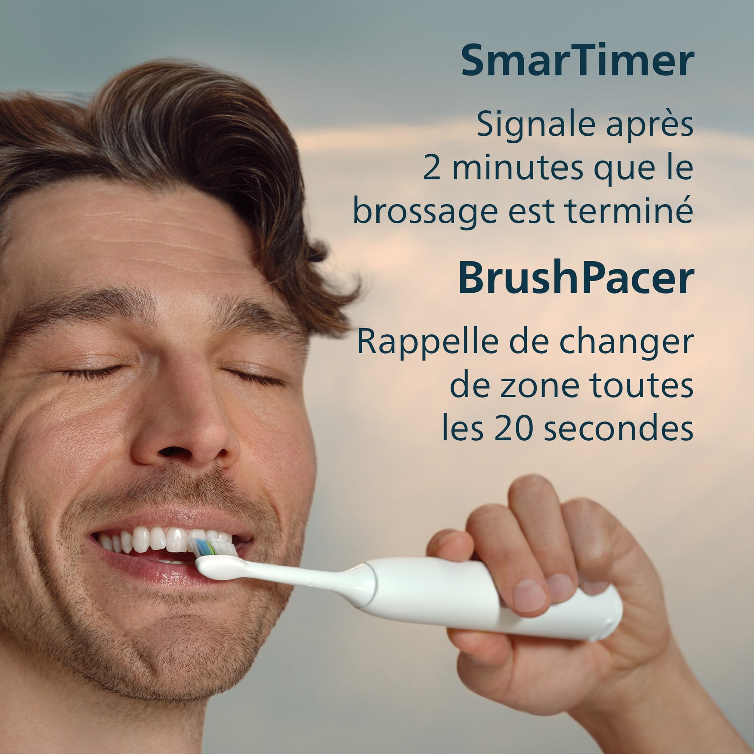 Philips Sonicare Series 5300 HX7108/02 Brosse à dents électrique - technologie sonique nouvelle génération, capteur de pression, 2 intensités, étui de voyage, autonomie 21 jours - Blanc