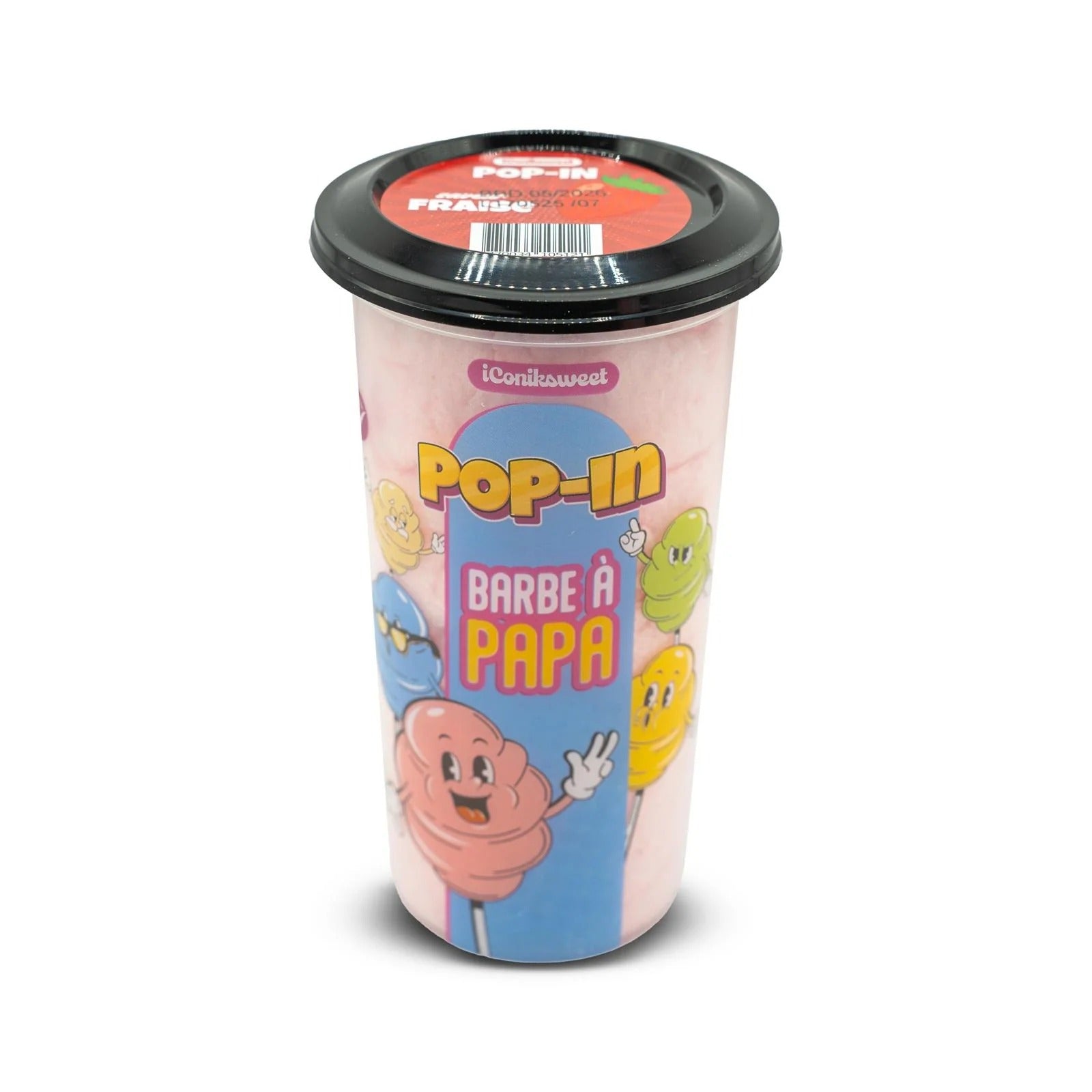 ICONIKSWEET Pop In Barbe à papa fraise - 60 g