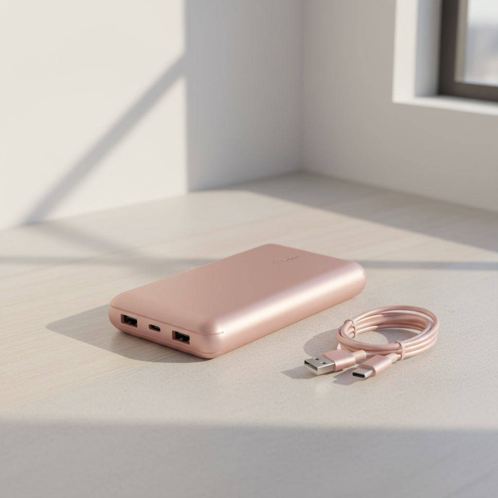 Belkin BOOST CHARGE™ Batterie externe 20 000 mAh avec ports USB-A et USB-C, 15 W - Or rose