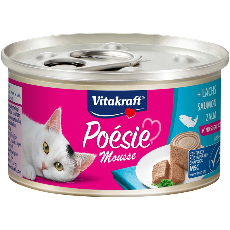 Vitakraft Poetry Mousse au saumon - Aliment humide pour chat - 85 g