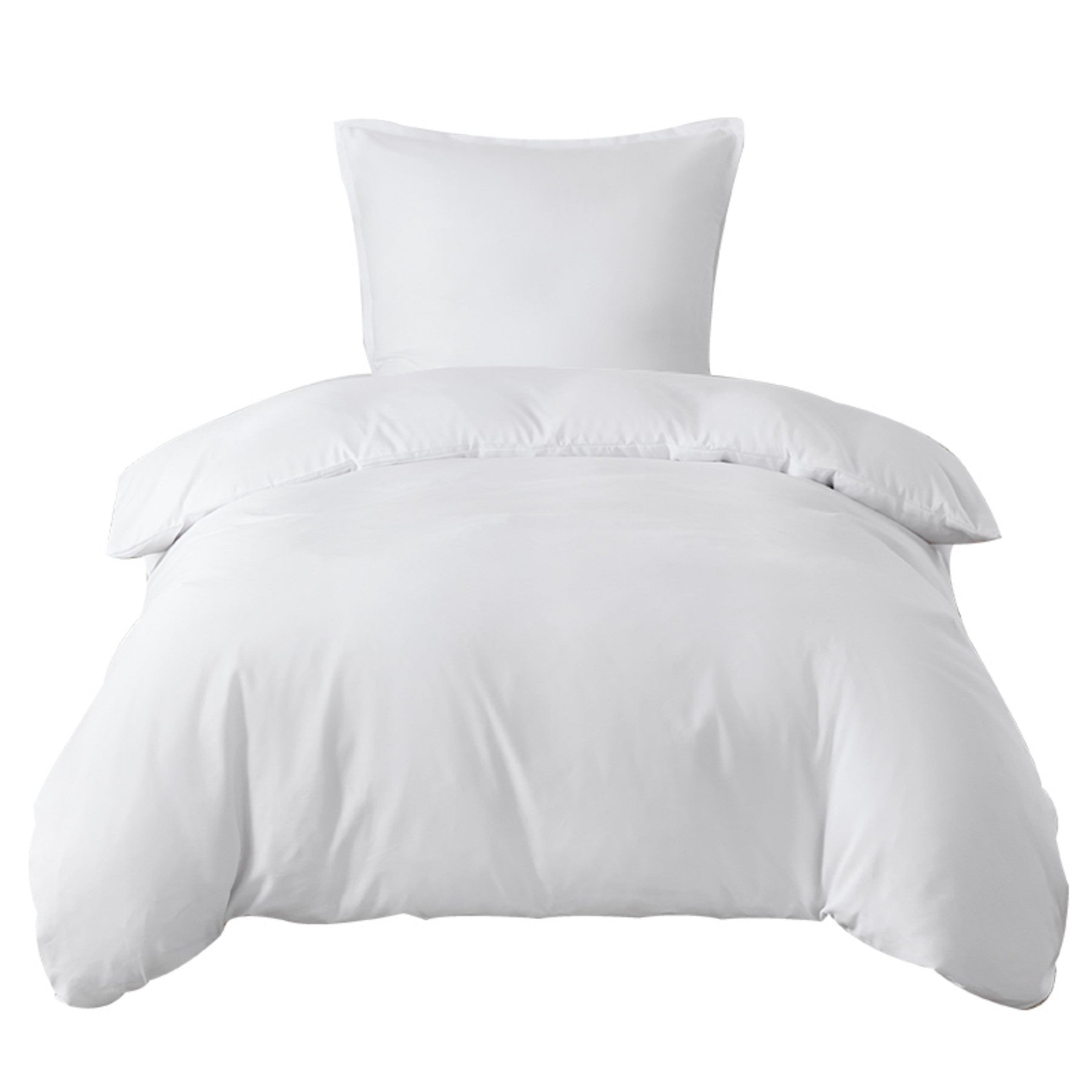 LeBonsoir Parure de lit avec housse de couette 140 x 200 cm et 1 taie d'oreiller 65 x 65 cm - Blanc