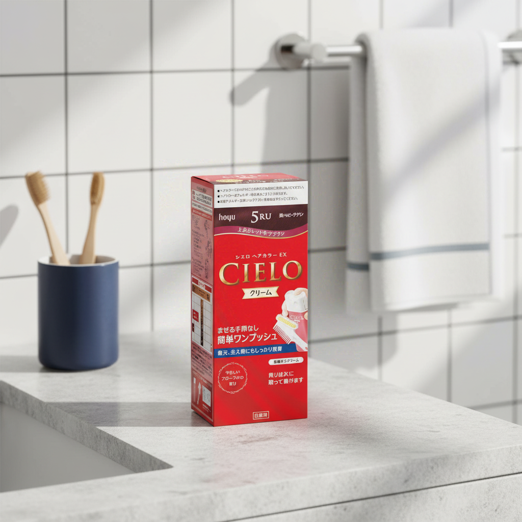 CIELO Hoyu Crème de coloration pour cheveux EX 5RU Brun violet foncé 1 unité