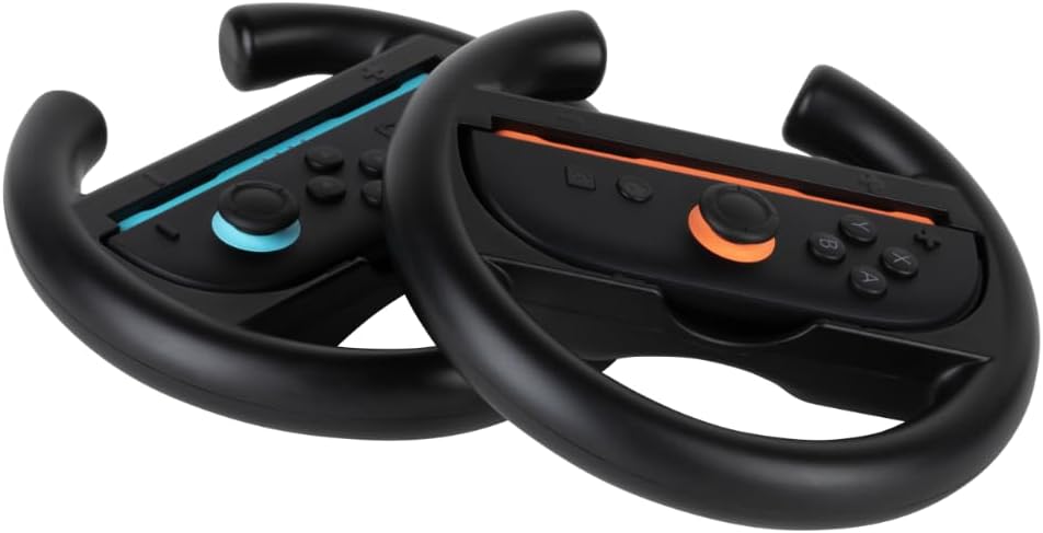 Konix Paire de volants de course pour manettes Joy-Con Nintendo Switch 2 - Plastique - Noir