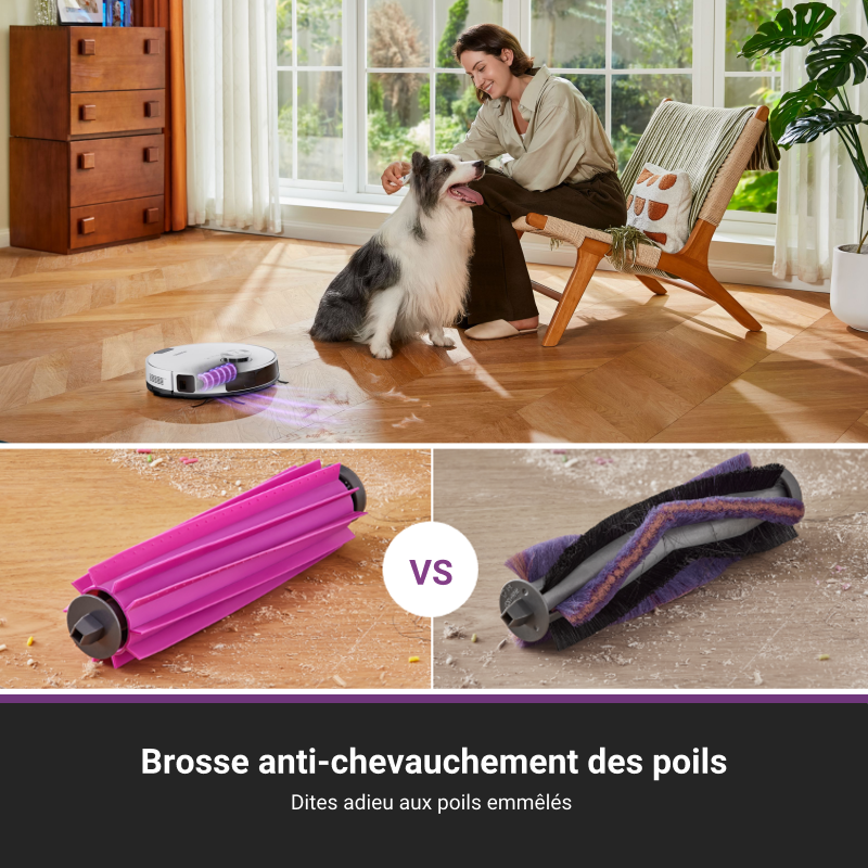 Eureka E20 Plus Aspirateur Robot avec Puissance d'Aspiration de 8000 Pa, Évitement d'Obstacles 3D IA DuoDetect, Brosse Anti-Emmêlement, Bac à Poussière 45 Jours