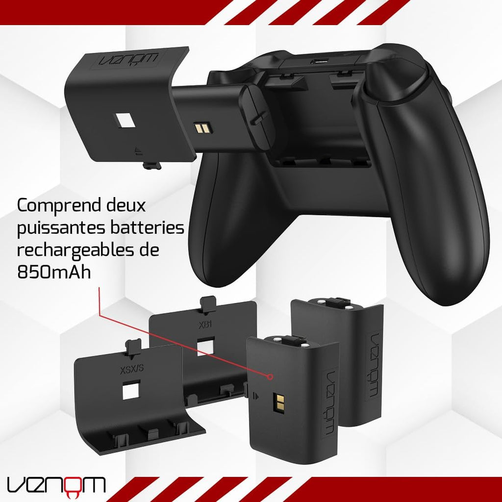 Venom Double station de chargement avec 2 batteries rechargeables - Noir - Xbox Series/Xbox One