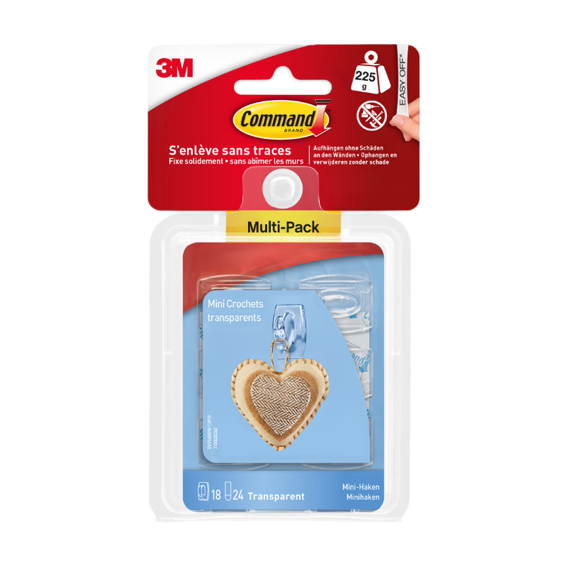 Command Lot de 18 mini crochets transparents