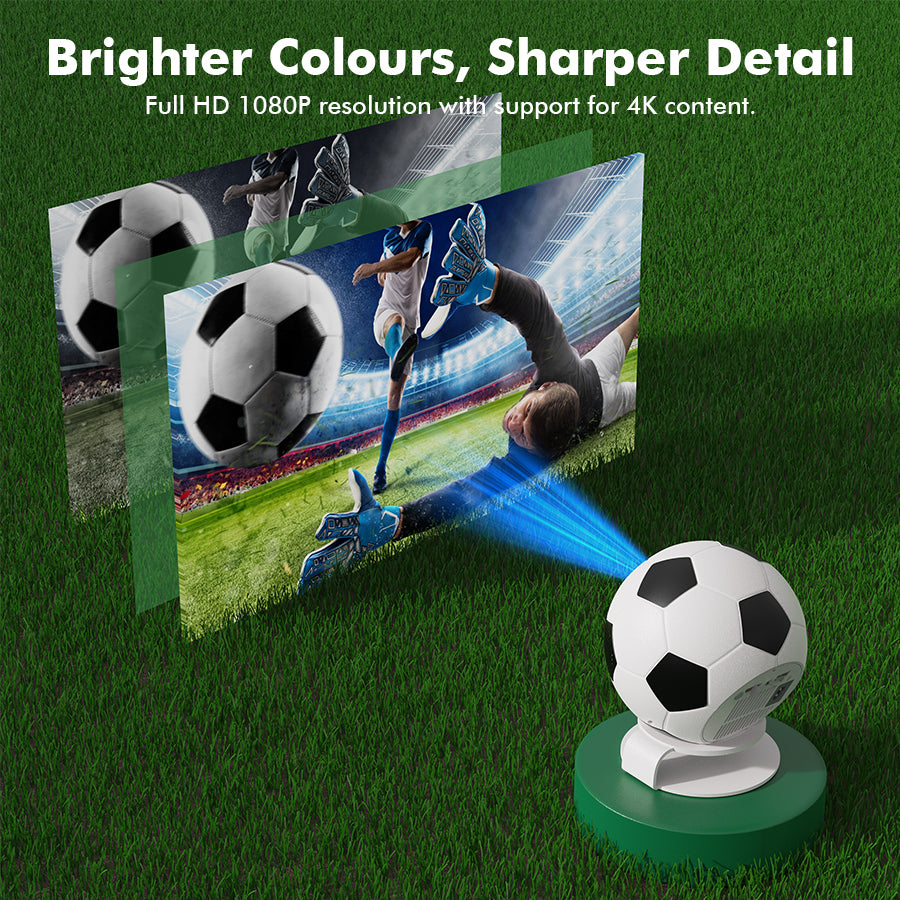 Mini projecteur en forme de ballon de football XBJ, prise en charge de la décodage 4K, affichage compatible 1080P, projecteur de home cinéma portable de 800 lumens ANSI
