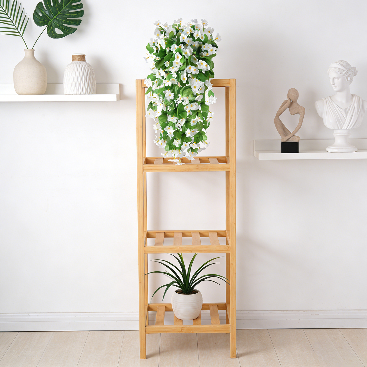2 Pièces 30,7 in / 78 cm Plantes Artificielles Faux Fleurs Suspendues pour Décoration Extérieure Printemps Été