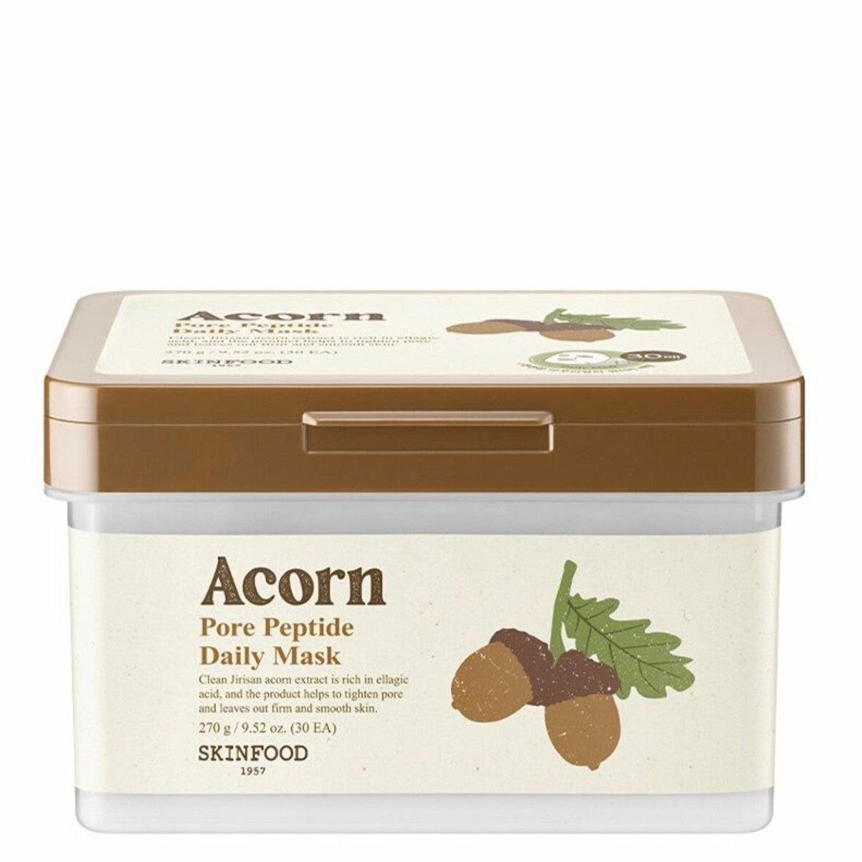 SKINFOOD Masque Quotidien Peau de Chêne Peptide Pores 270 g (30 Feuilles)
