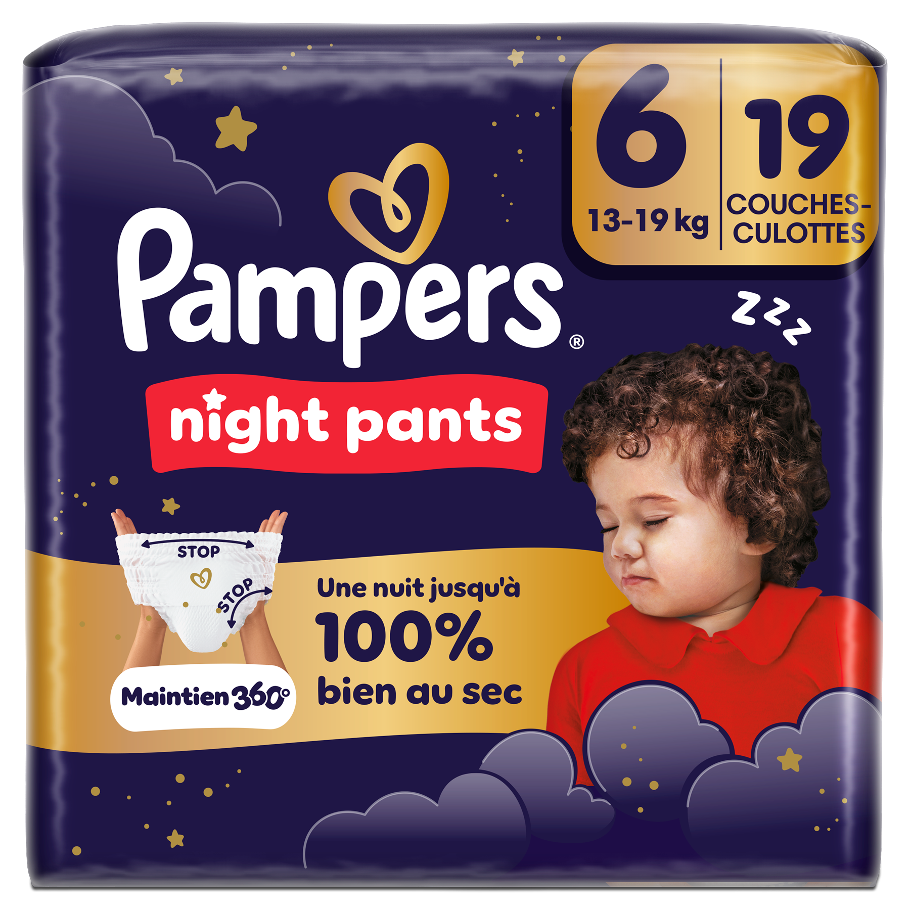 Pampers Culottes de nuit Baby-Dry, Taille 6, 19 couches