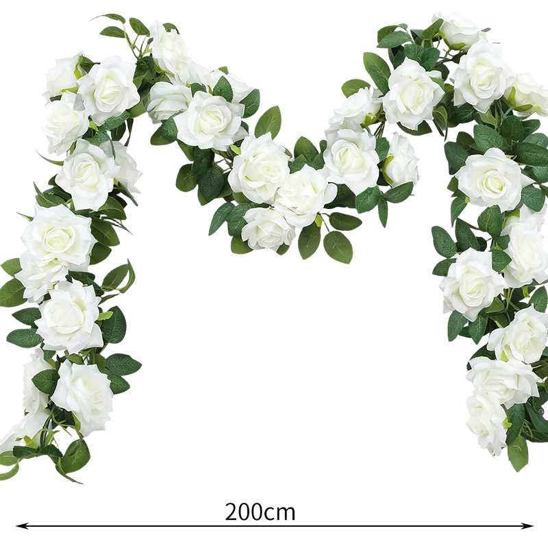 Wei's moment Guirlande Couronne - Fleurs Artificielles - Guirlande de Plantes et Feuilles de Fleurs pour Maison, Fêtes, Jardins, Décorations de Noël et Mariage, Lot de 3
