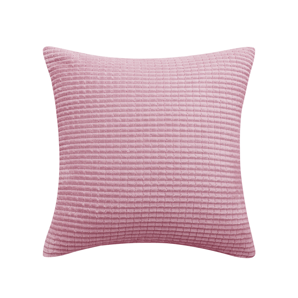 Deconovo Housse de coussin en velours, coloris rose, 45 x 45 cm, 1 pièce