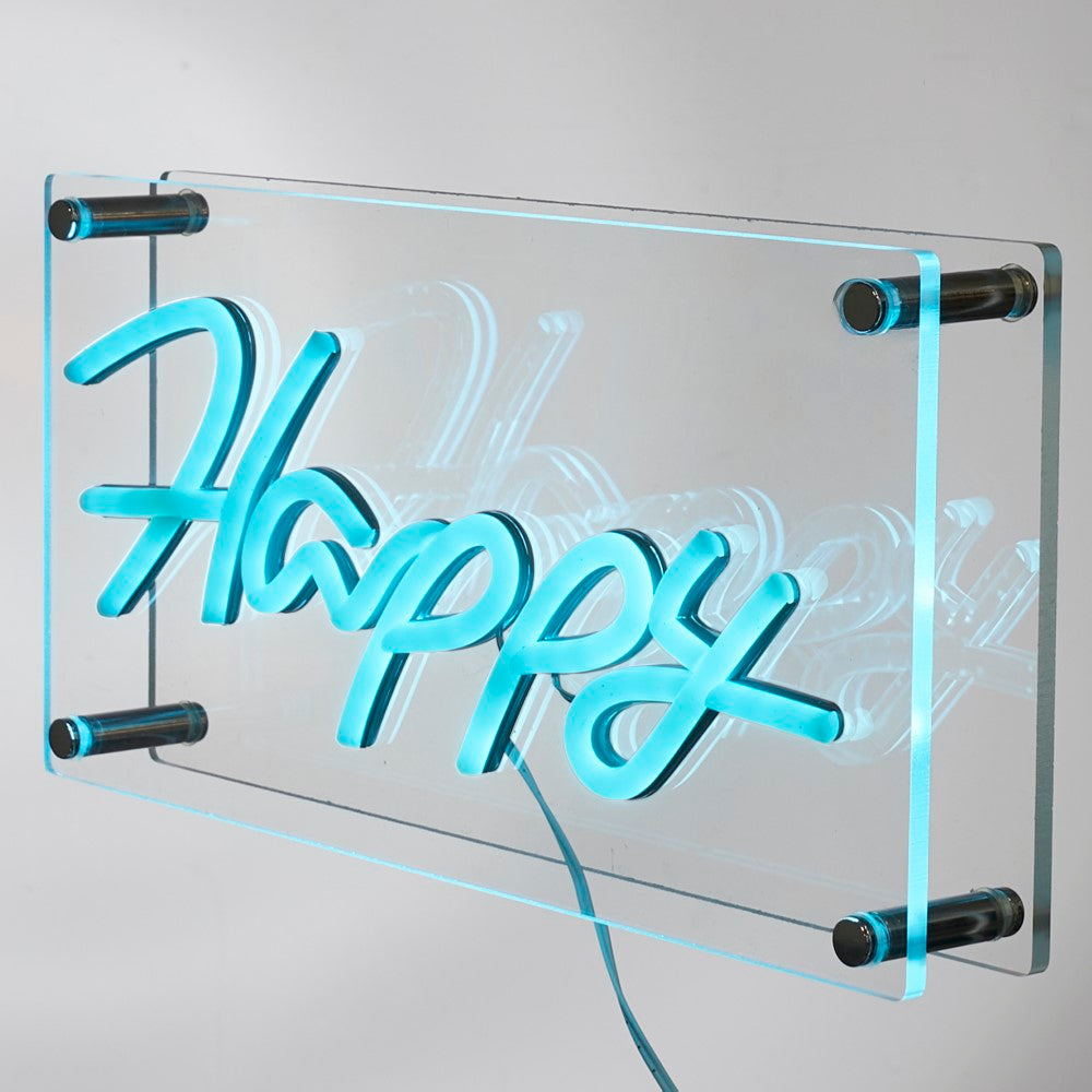 HOME DECO FACTORY Lampe en acrylique effet néon HAPPY