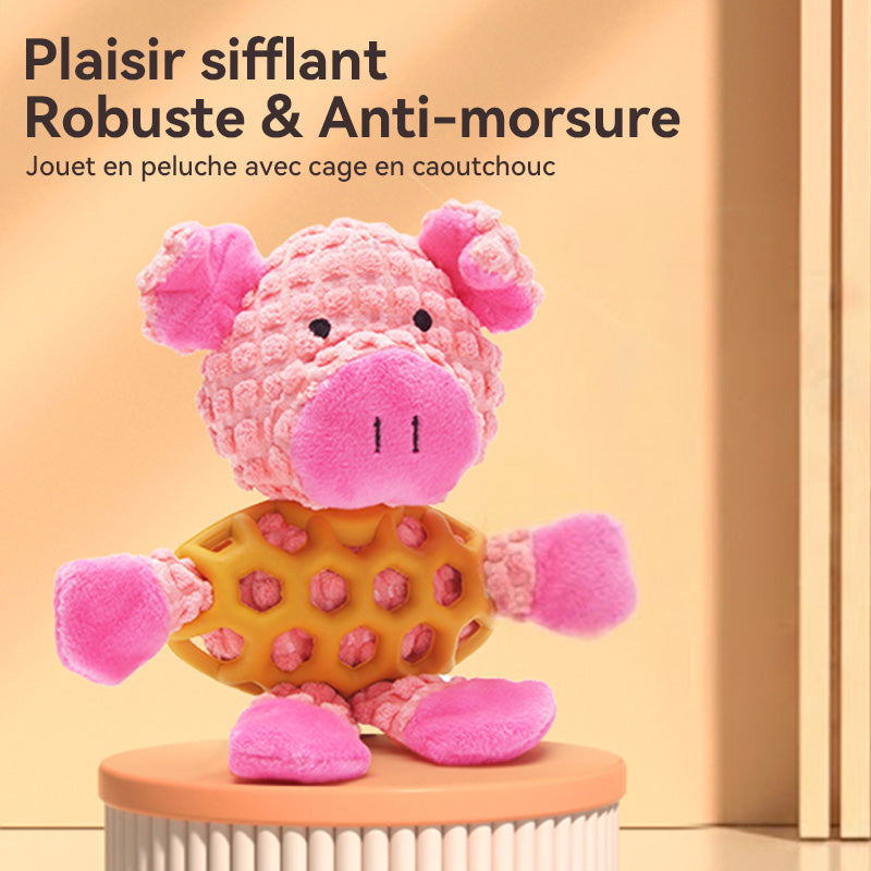 Blinkit Jouets en peluche pour chien avec couineur, velours côtelé épais et caoutchouc naturel, jouet à mâcher pour nettoyer les dents, peluches douces rembourrées pour toutes races de chiens
