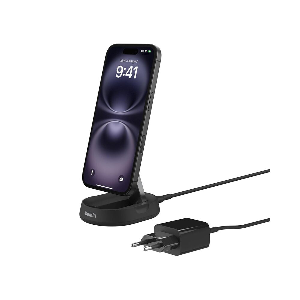 Belkin BoostCharge Pro Chargeur Sans Fil Magnétique et Pliable, Chargeur Magnétique Qi2 15W, Chargeur à Induction Compatible MagSafe pour iPhone 16/15/14, AirPods, Adaptateur Secteur 20W Inclus - Noir
