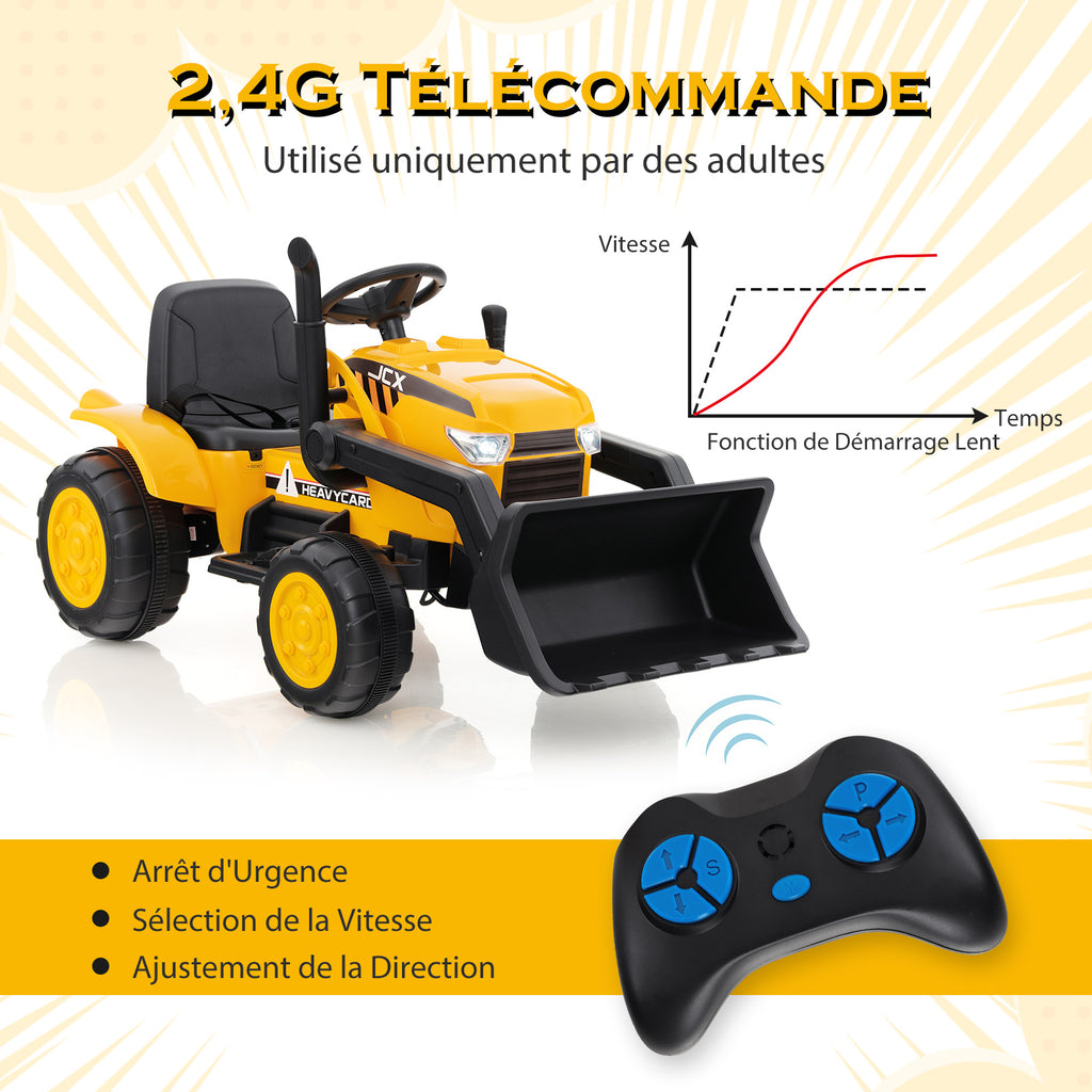 Costway Jouet pelleteuse mobile pour enfants avec godet réglable, 3-8 ans, Jaune