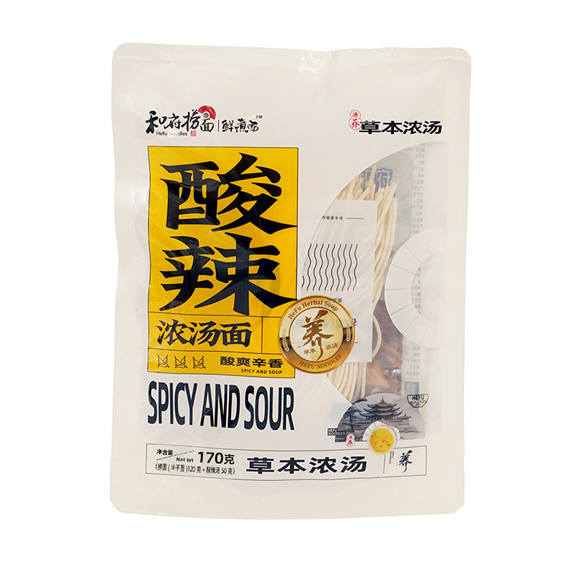 HEFU NOODLE Nouilles instantanées saveur aigre et épicé - 170 g