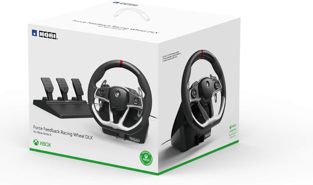 HORI Volant de course Force Feedback DLX pour Xbox Series avec pédales incluses