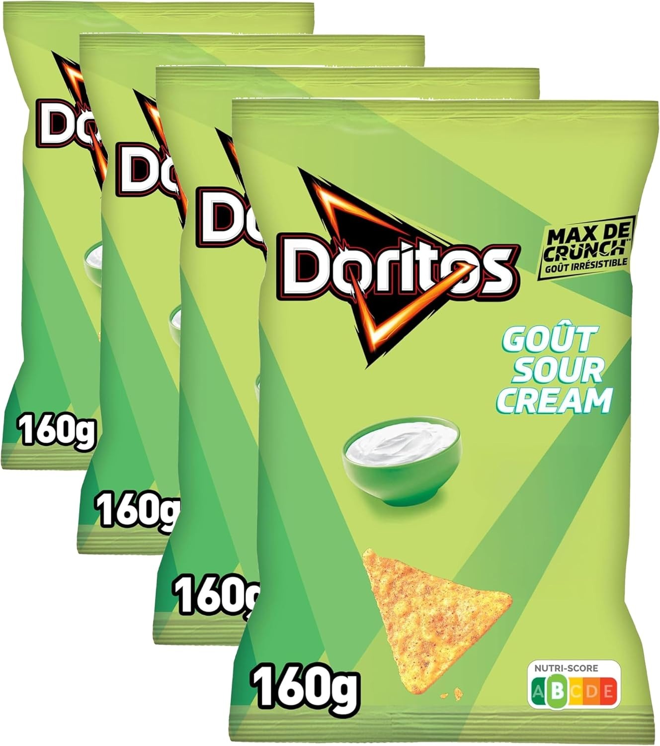 Doritos Chips de Tortilla Saveur Crème Aigre, 160 g