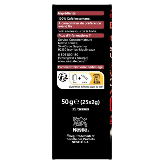 NESCAFE NES Sticks de café instantané 25 sticks