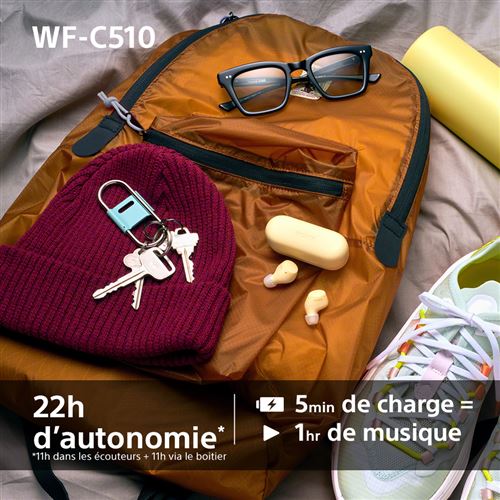 Sony WFC510Y Écouteurs Bluetooth intra-auriculaires True Wireless - Jaune