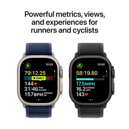 Apple Watch Ultra 2 GPS + Cellular, boîtier en titane noir, bracelet Alpine vert, taille M