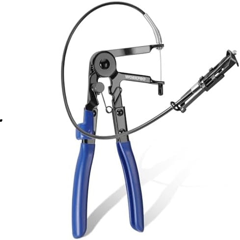 WORKPRO Pince à Collier de Serrage Flexible à Longue Portée, Pince à Collier de Serrage Flexible Type Câble 67 cm Outils de Réparation et d'Entretien Automobile pour Tuyaux de