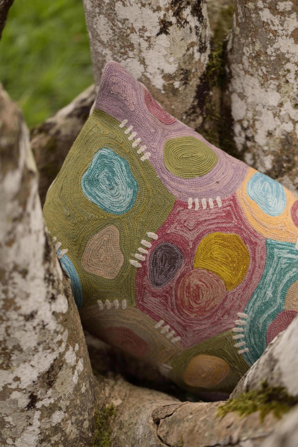 Housse de coussin brode nestor mineral
