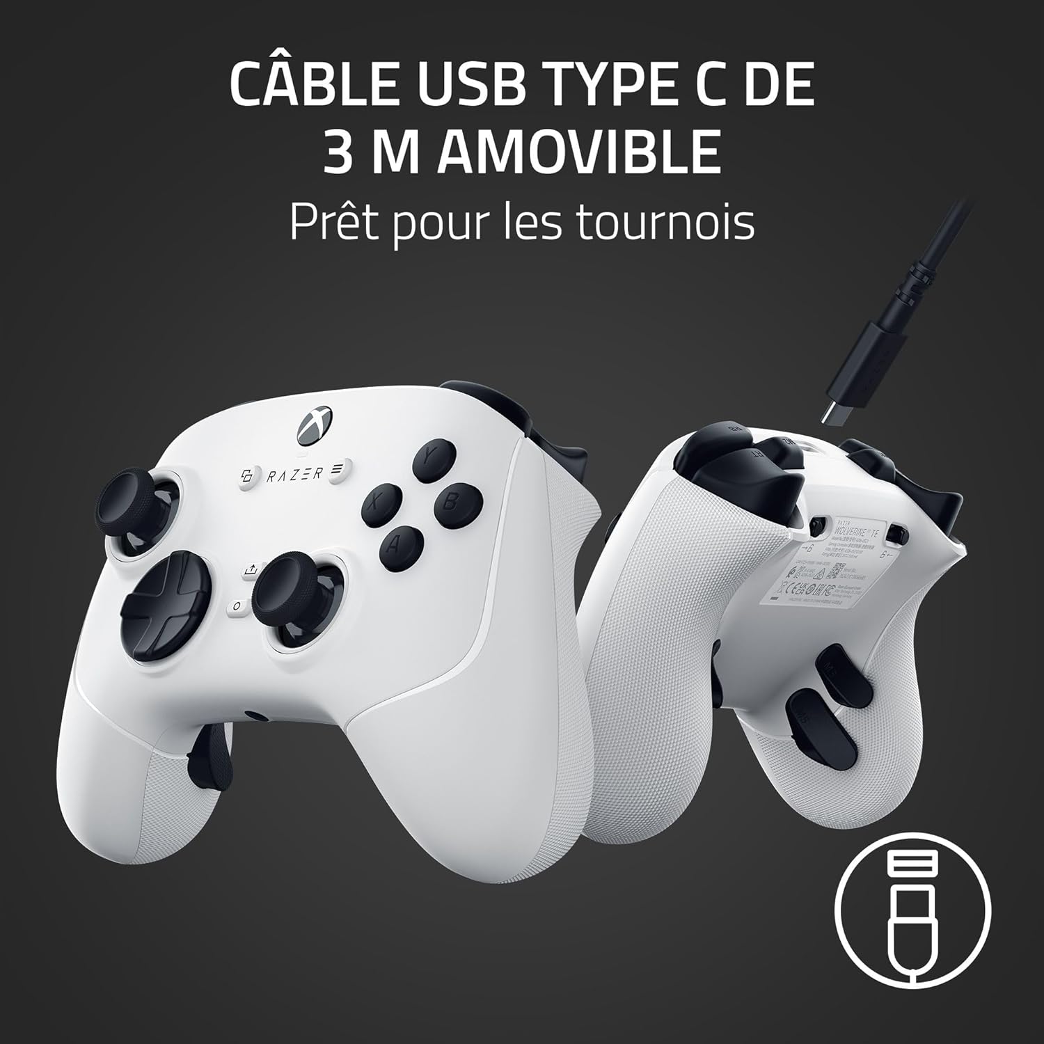 Razer Wolverine V3 Tournament Edition Manette eSport Filaire - Xbox & PC - Blanc